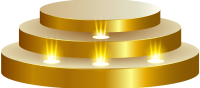 Gold Podium with Lights